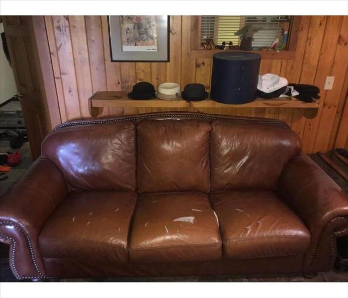 brown couch in living room