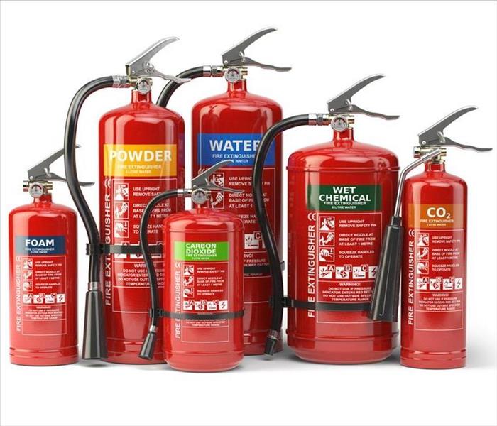 different types of fire extinguishers.