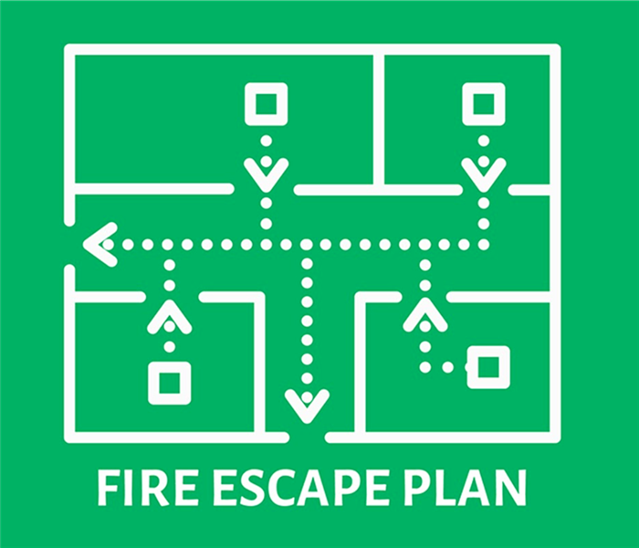 Map of a house and escape routes